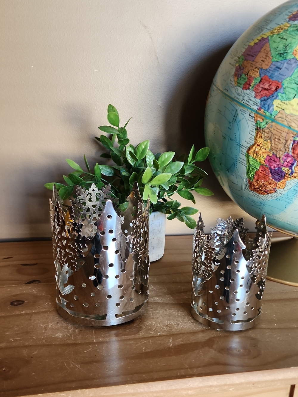 BBW Silver Metal Decorative Candle Sleeves Set Of 2
